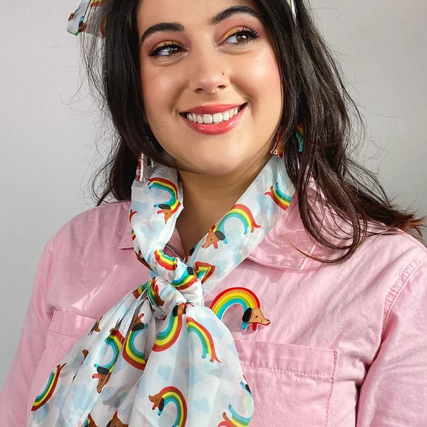 Erstwilder Rainbow Ruff Neck Scarf White* Scarves