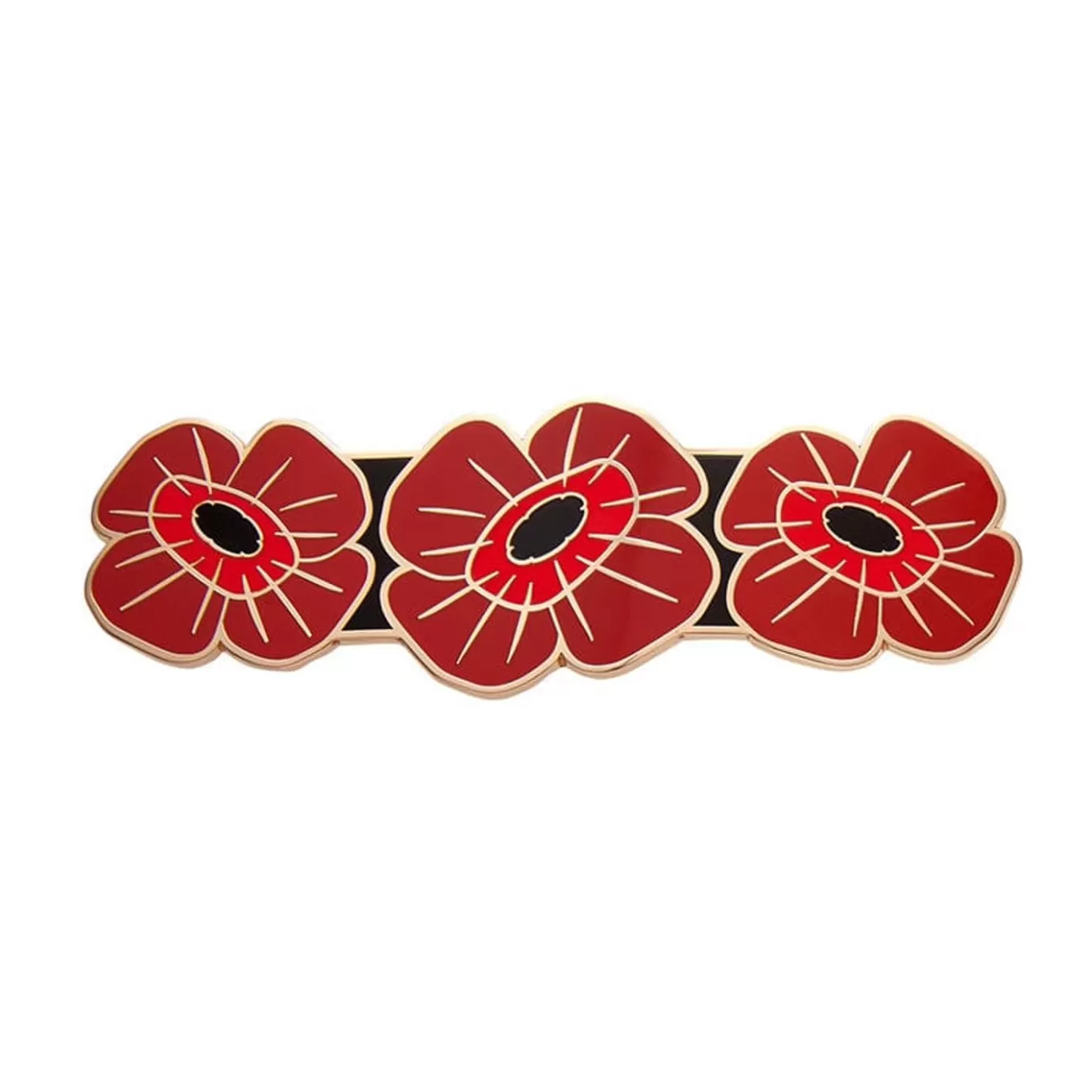 Erstwilder Remembrance Poppy Enamel Hair Barrette* Hair Clips & Claws