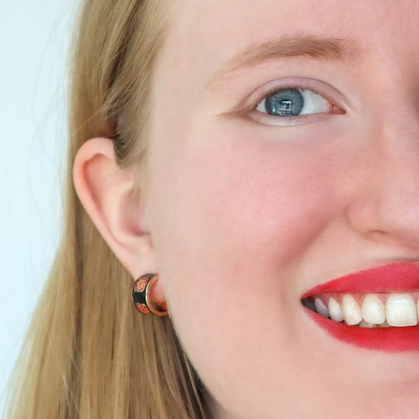 Erstwilder Remembrance Poppy Enamel Huggie Earrings* Enamel Earrings