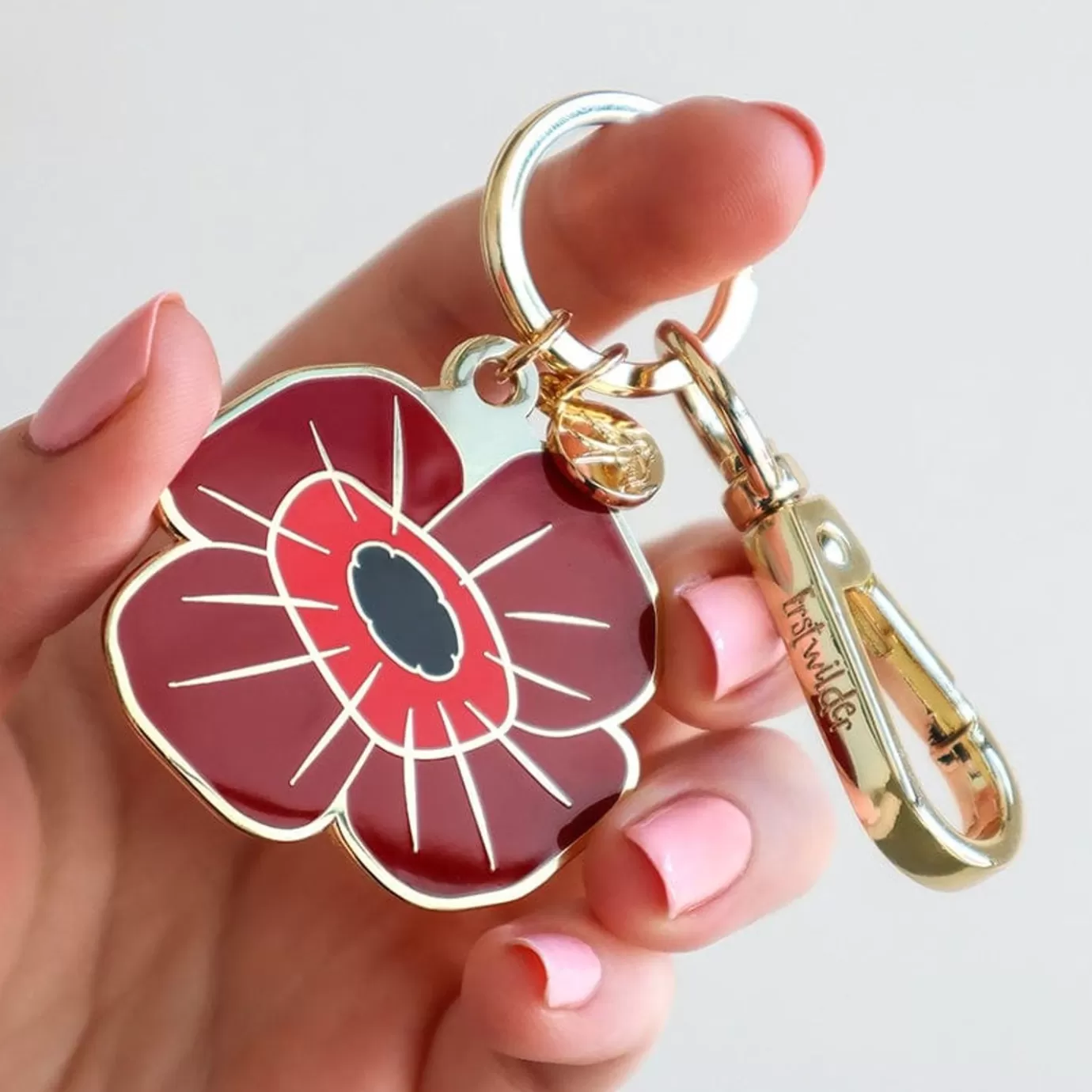 Erstwilder Remembrance Poppy Enamel Key Ring* Enamel Key Rings