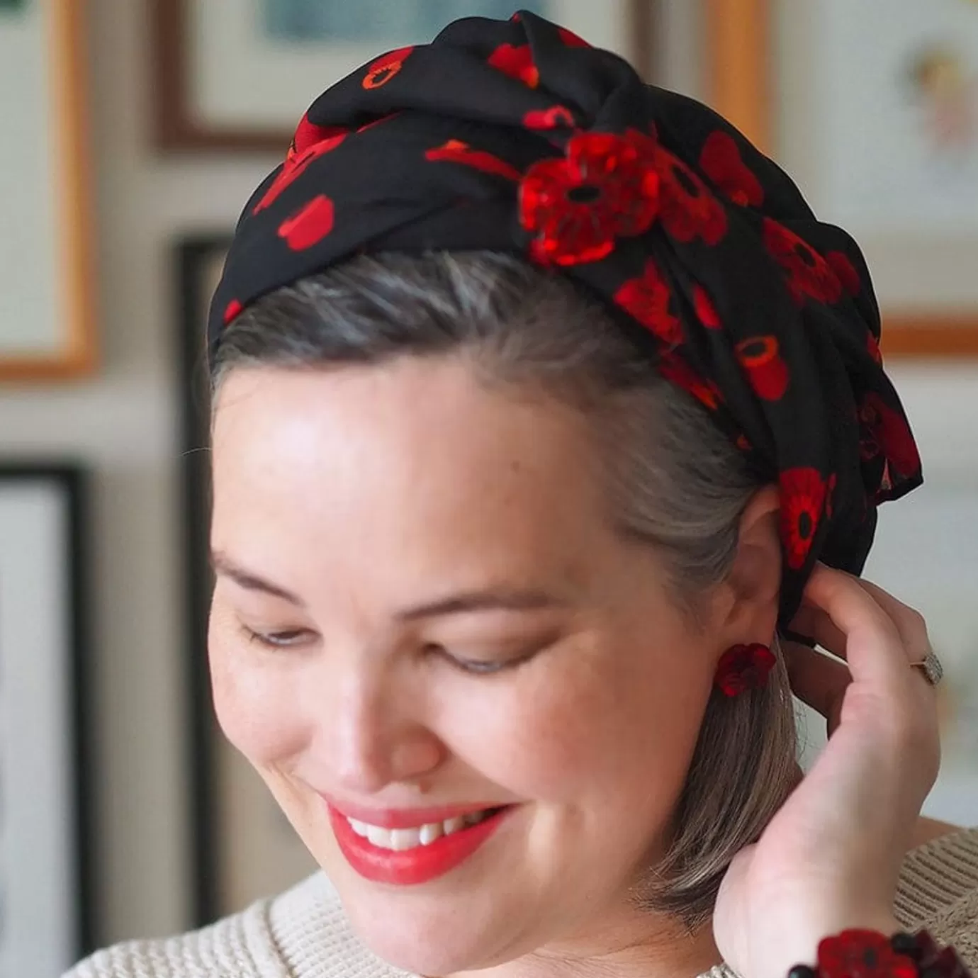 Erstwilder Remembrance Poppy Head Scarf* Scarves