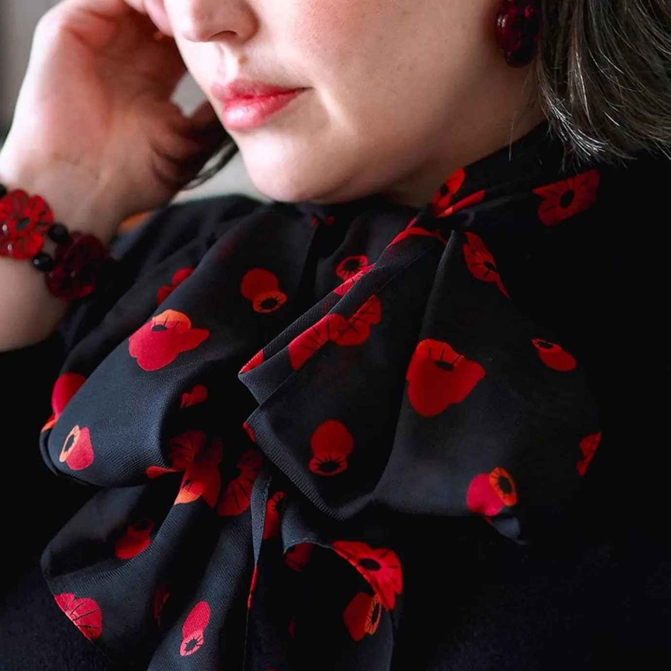 Erstwilder Remembrance Poppy Large Neck Scarf* Scarves