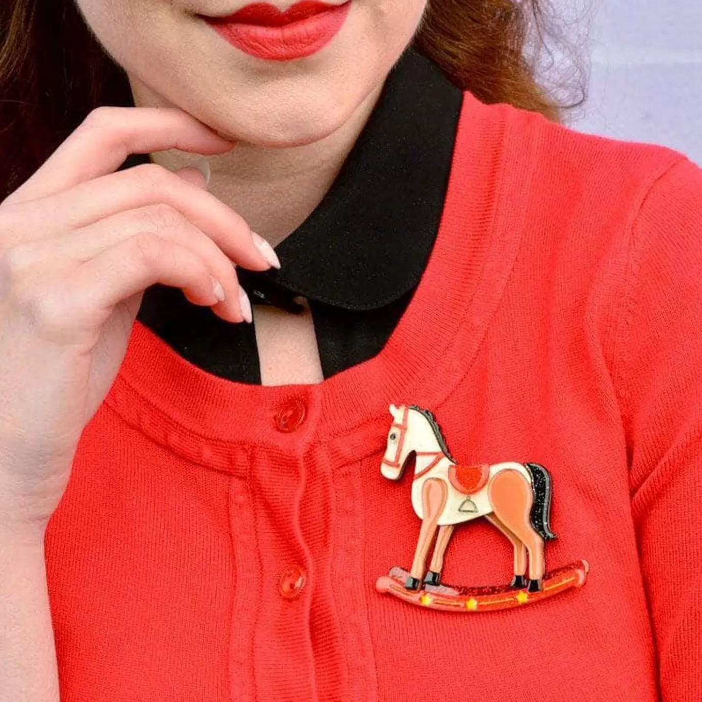Erstwilder Rocking Reminiscence Horse Brooch* Brooches