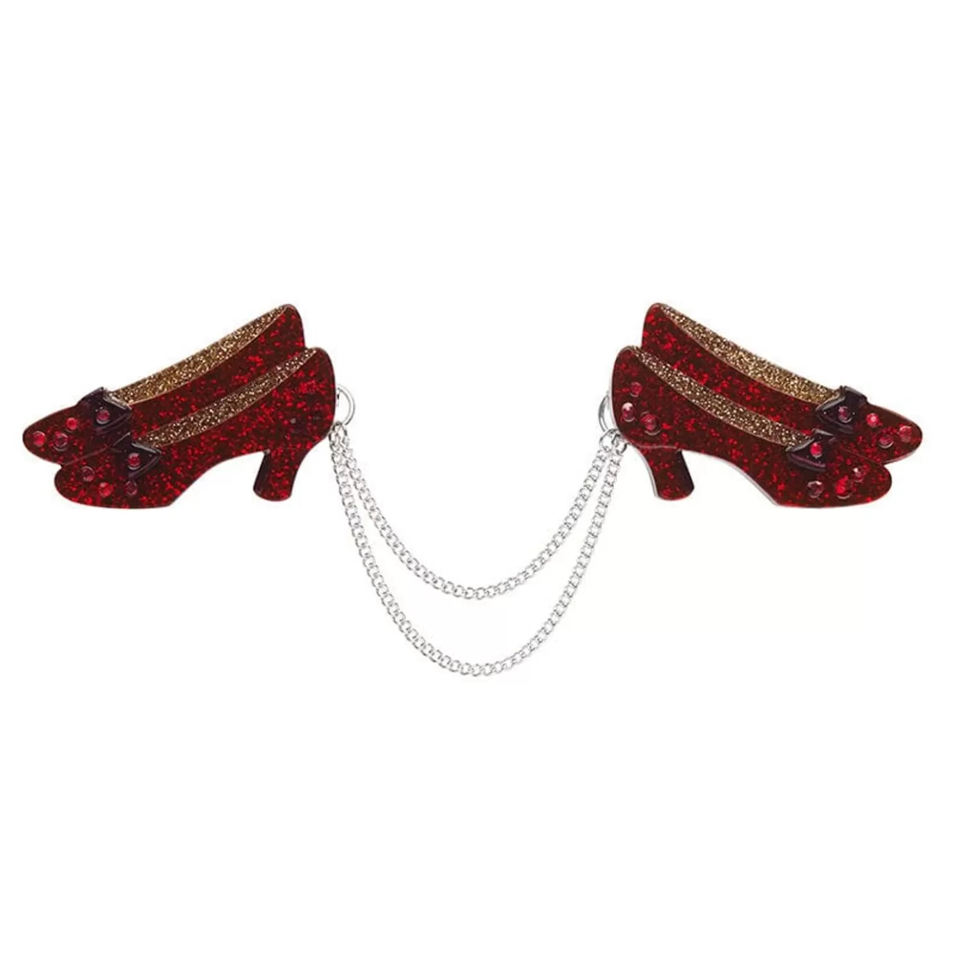 Erstwilder Ruby Slippers Double Brooch* Brooches