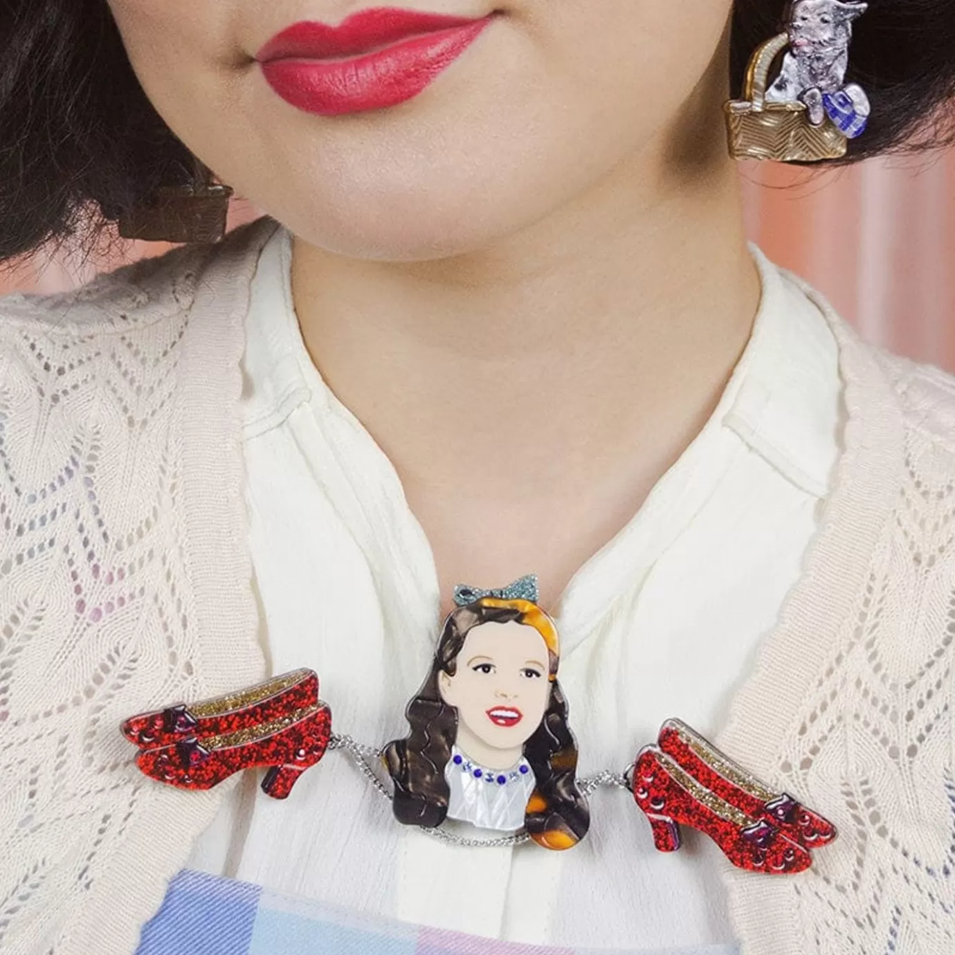 Erstwilder Ruby Slippers Double Brooch* Brooches