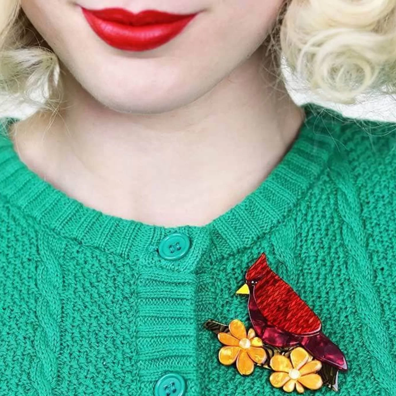 Erstwilder Ruby The Red Cardinal Brooch* Brooches