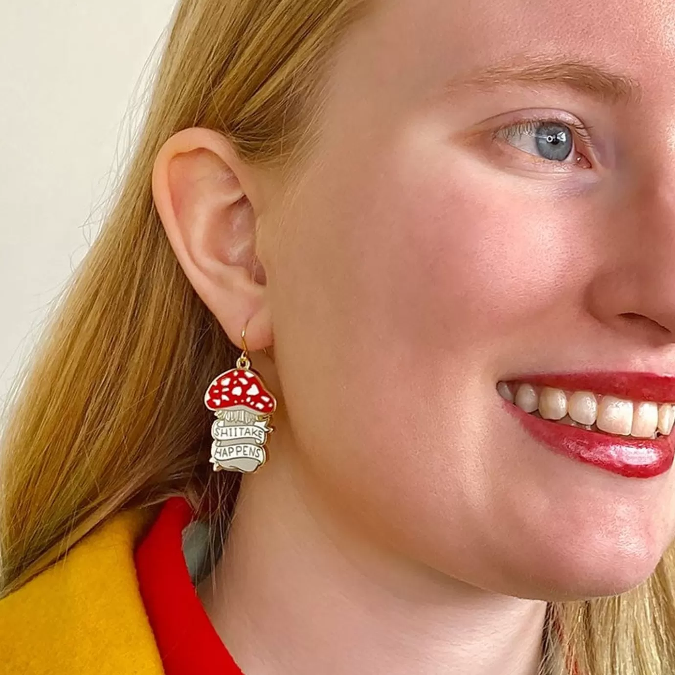 Erstwilder Shiitake Happens Enamel Drop Earrings* Enamel Earrings