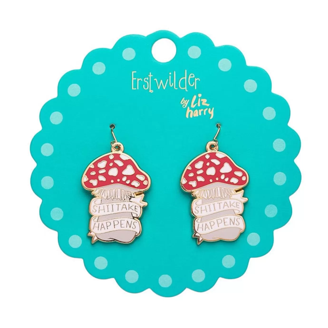 Erstwilder Shiitake Happens Enamel Drop Earrings* Enamel Earrings