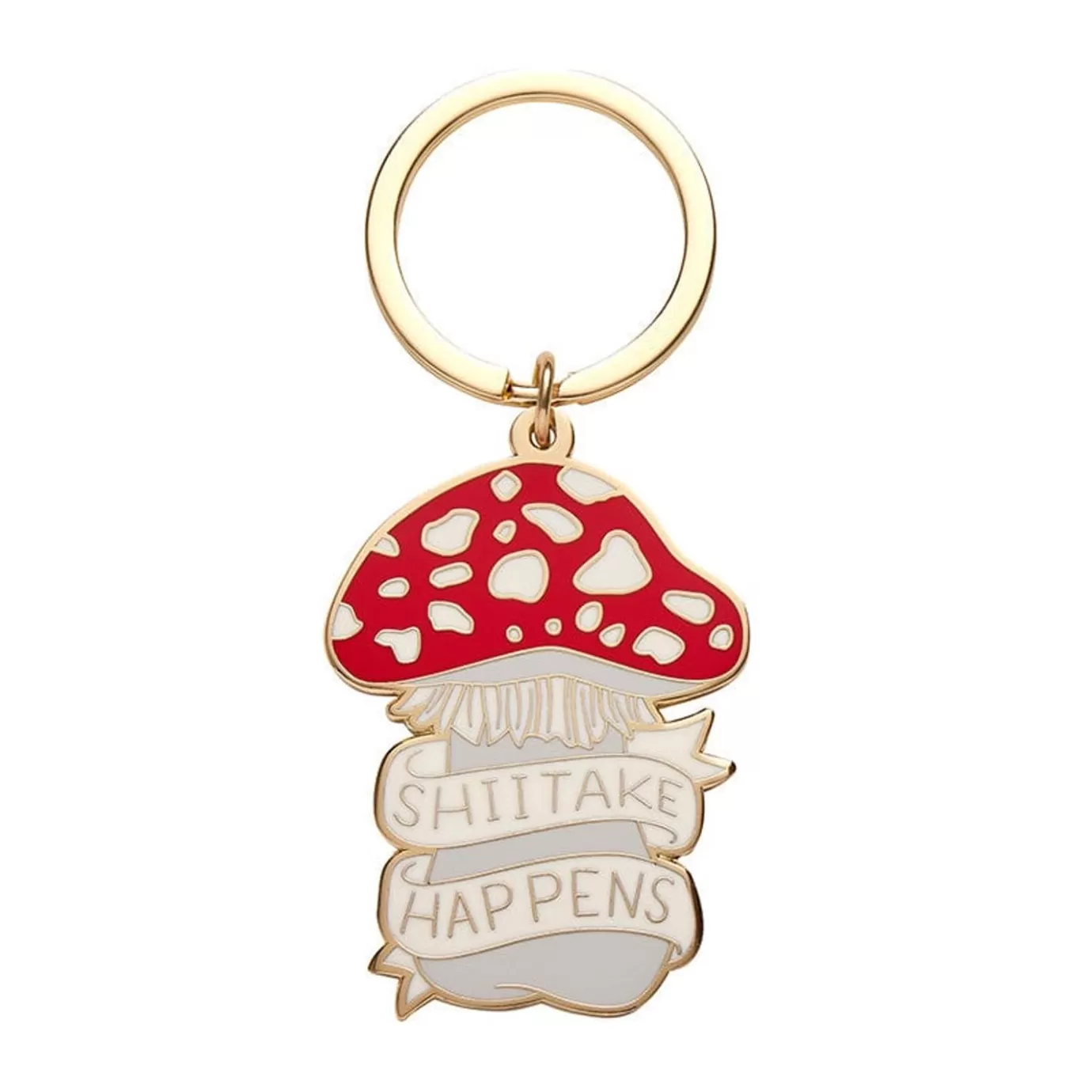 Erstwilder Shiitake Happens Enamel Key Charm* Enamel Key Rings