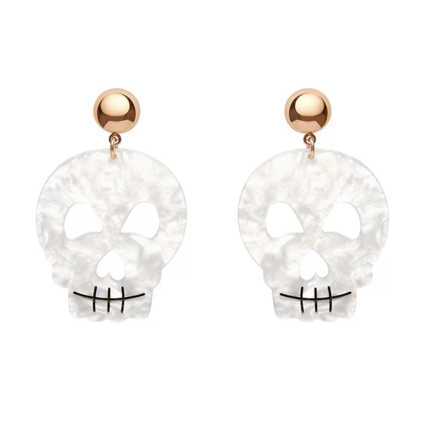 Erstwilder Skull Ripple Statement Earrings - White* Essential Earrings