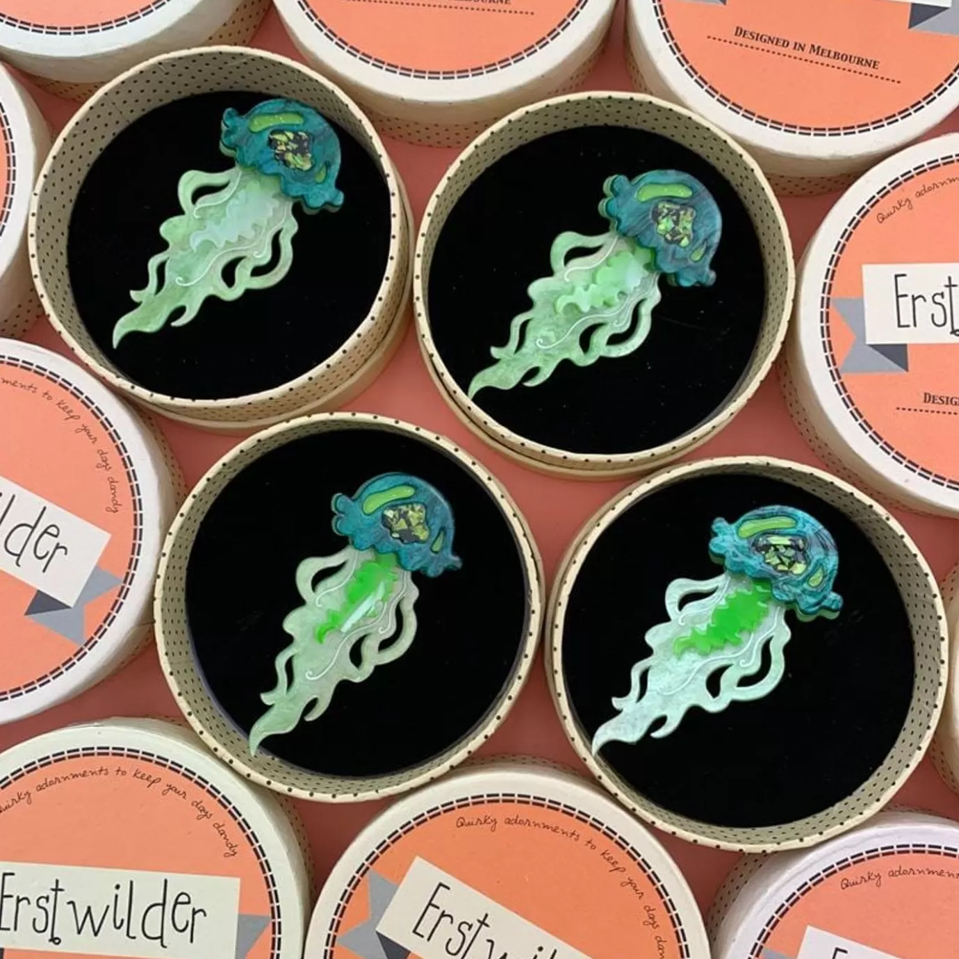 Erstwilder Slippin' Under Jellyfish Brooch* Brooches