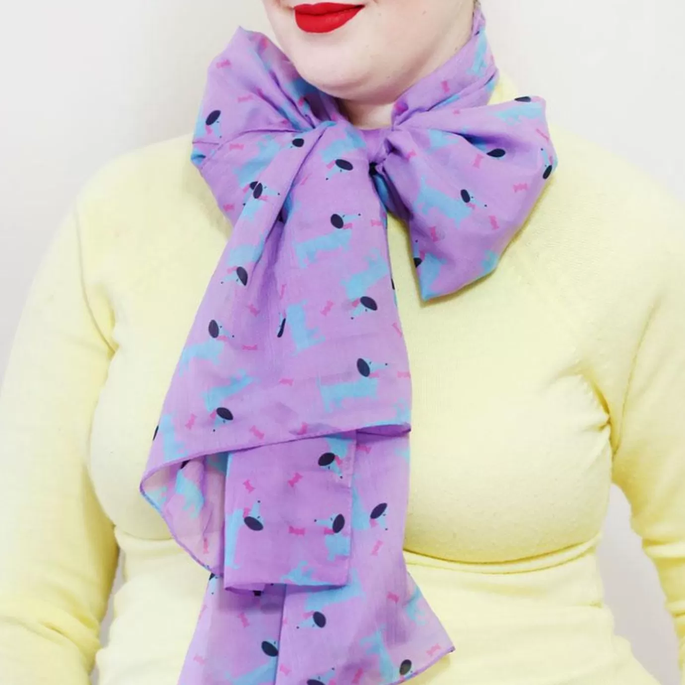 Erstwilder Spiffy The Sausage Dog Large Neck Scarf* Scarves