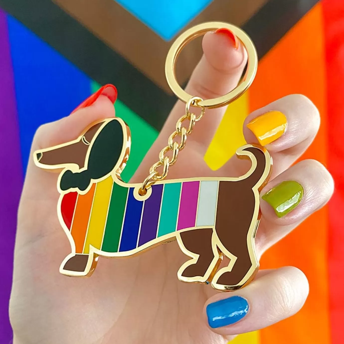 Erstwilder Spiffy The Supportive Dog Enamel Key Ring* Enamel Key Rings