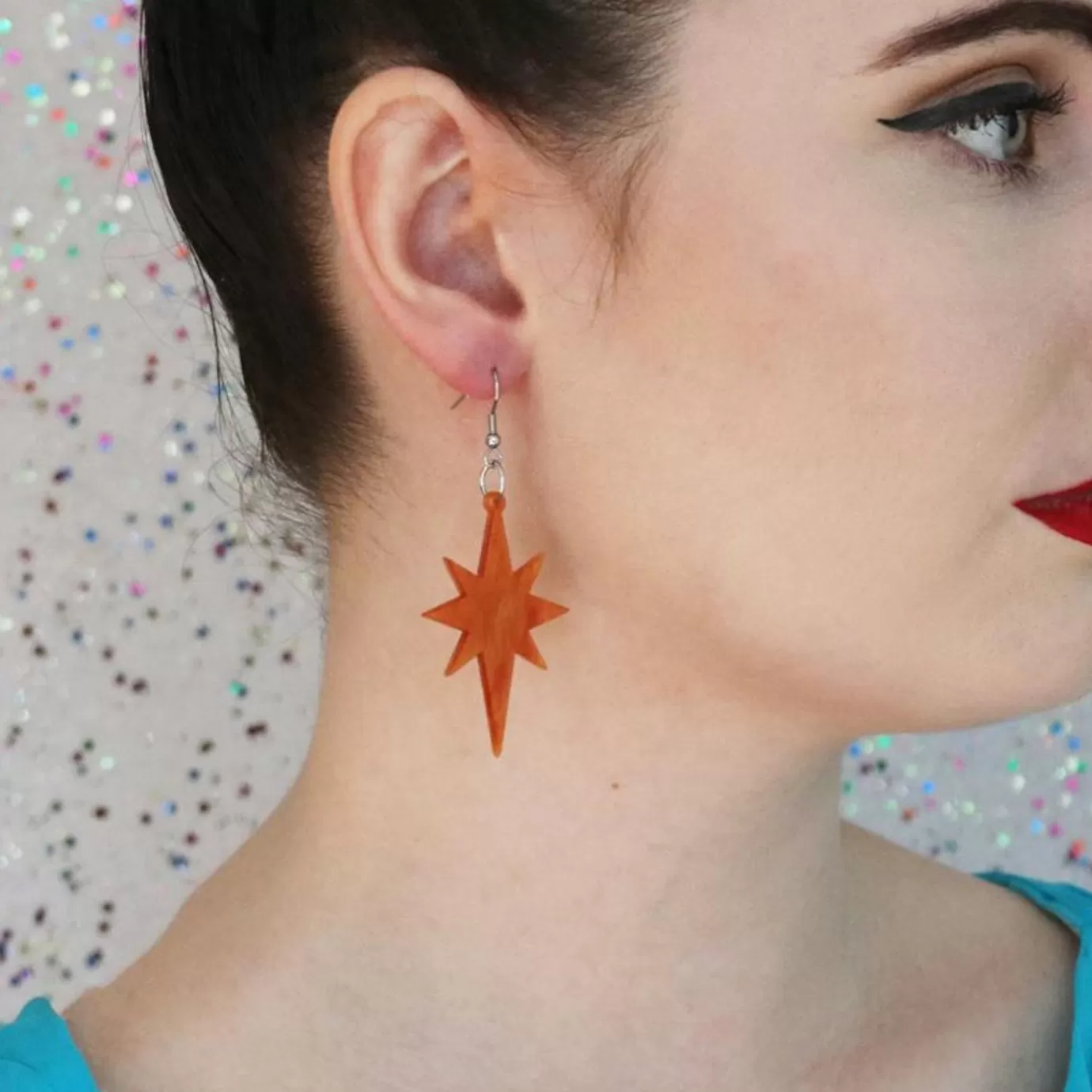 Erstwilder Starburst Ripple Resin Drop Earrings - Orange* Essential Earrings