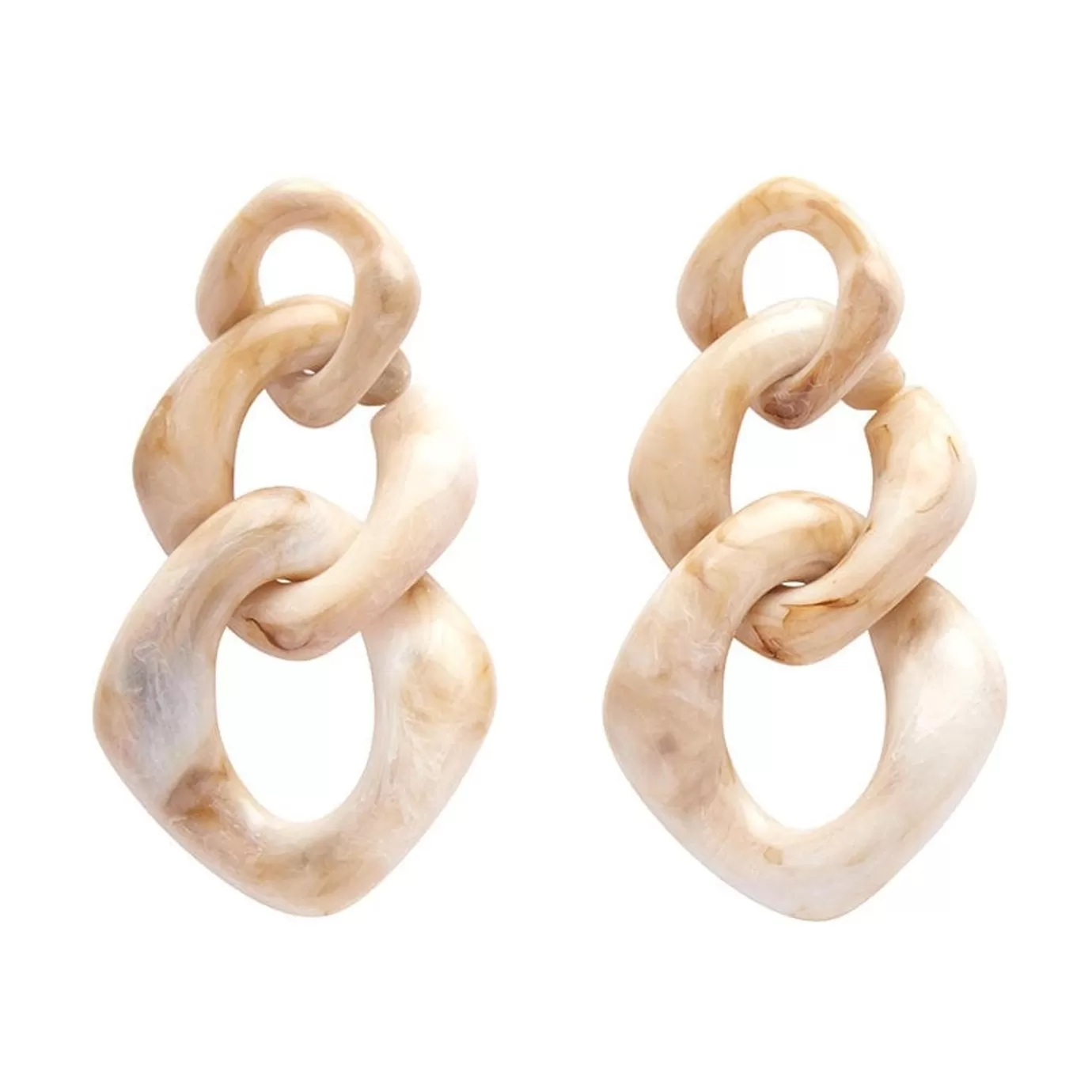 Erstwilder Statement Marble Chain Earrings - Cream* Essential Earrings
