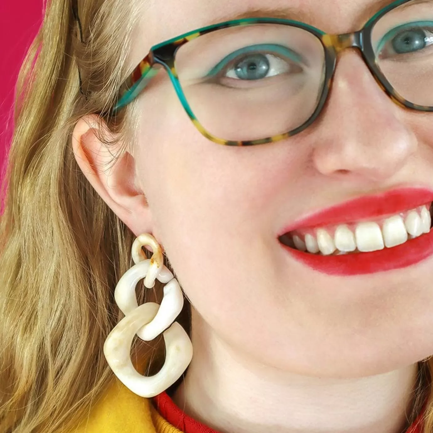 Erstwilder Statement Marble Chain Earrings - Cream* Essential Earrings