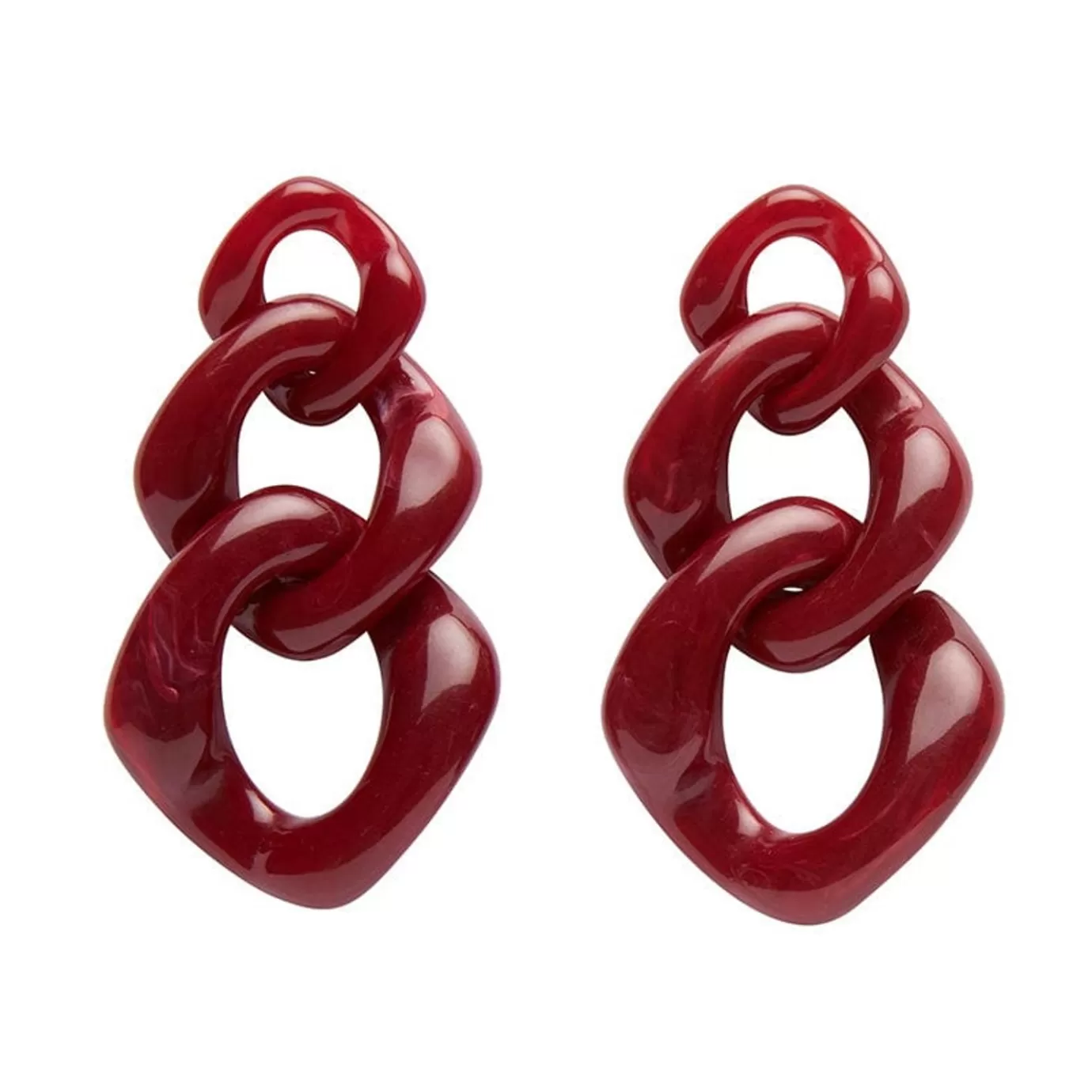 Erstwilder Statement Marble Chain Earrings - Ruby Red* Essential Earrings