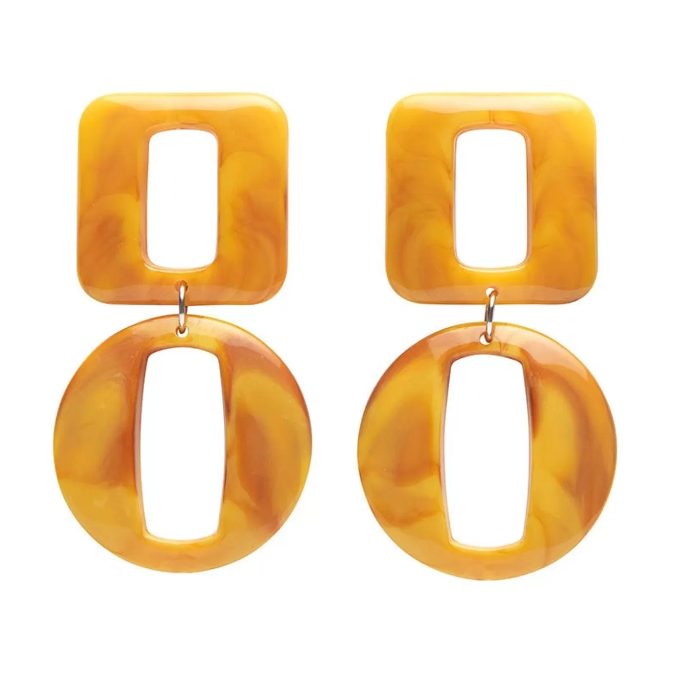 Erstwilder Statement Marble Chunky Drop Earrings - Mustard* Essential Earrings
