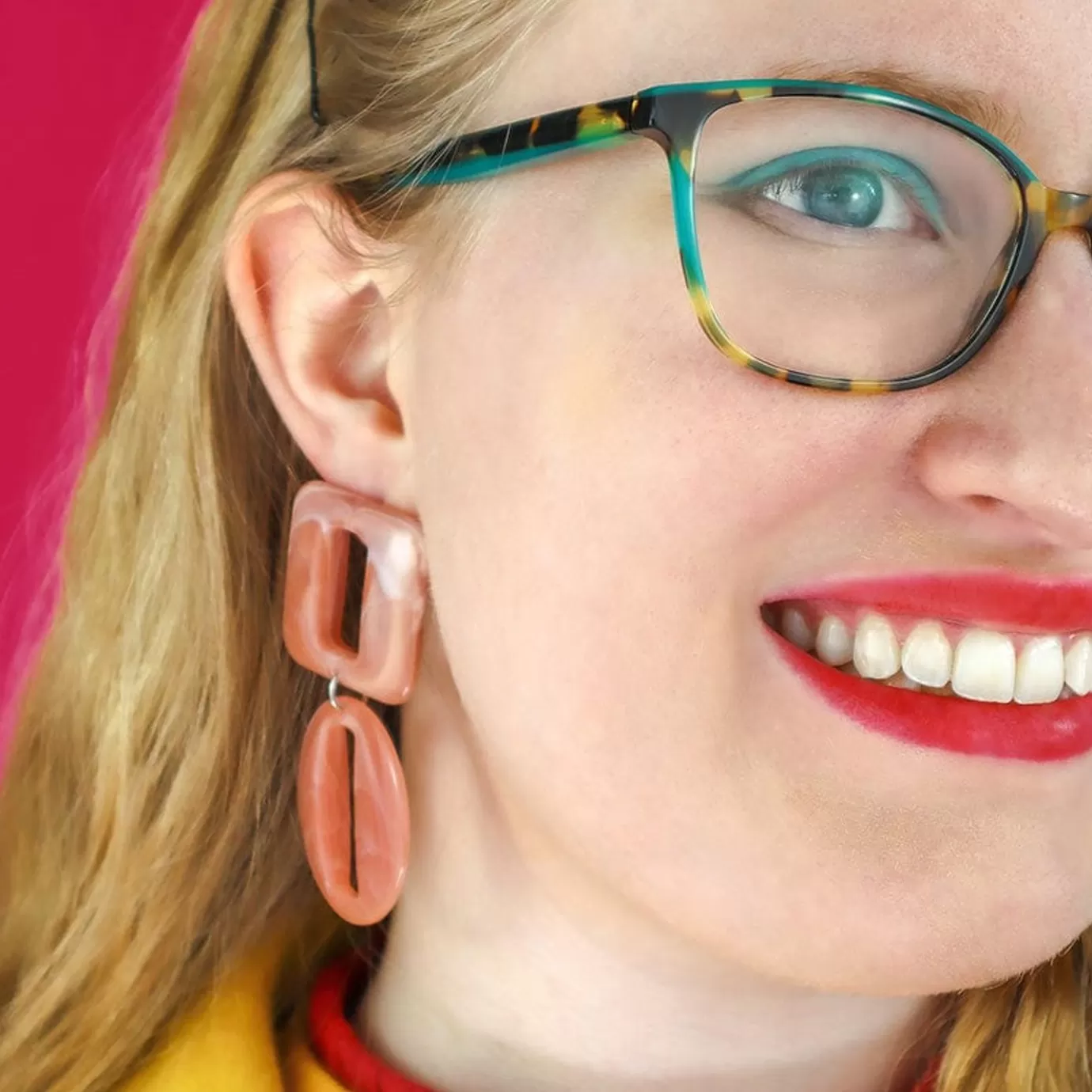 Erstwilder Statement Marble Chunky Drop Earrings - Pink* Essential Earrings