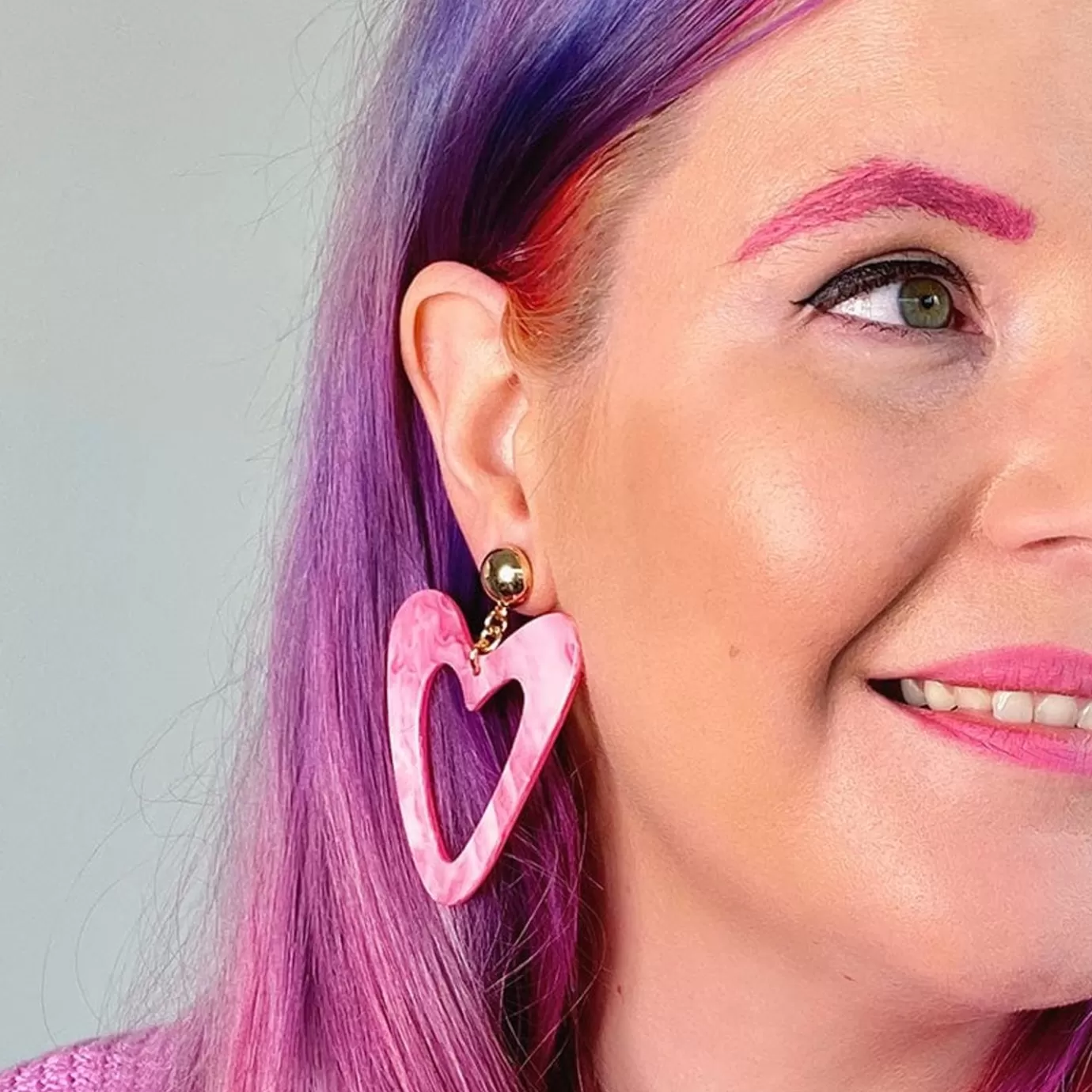 Erstwilder Statement Marble Resin Heart Drop Earrings - Pink* Essential Earrings