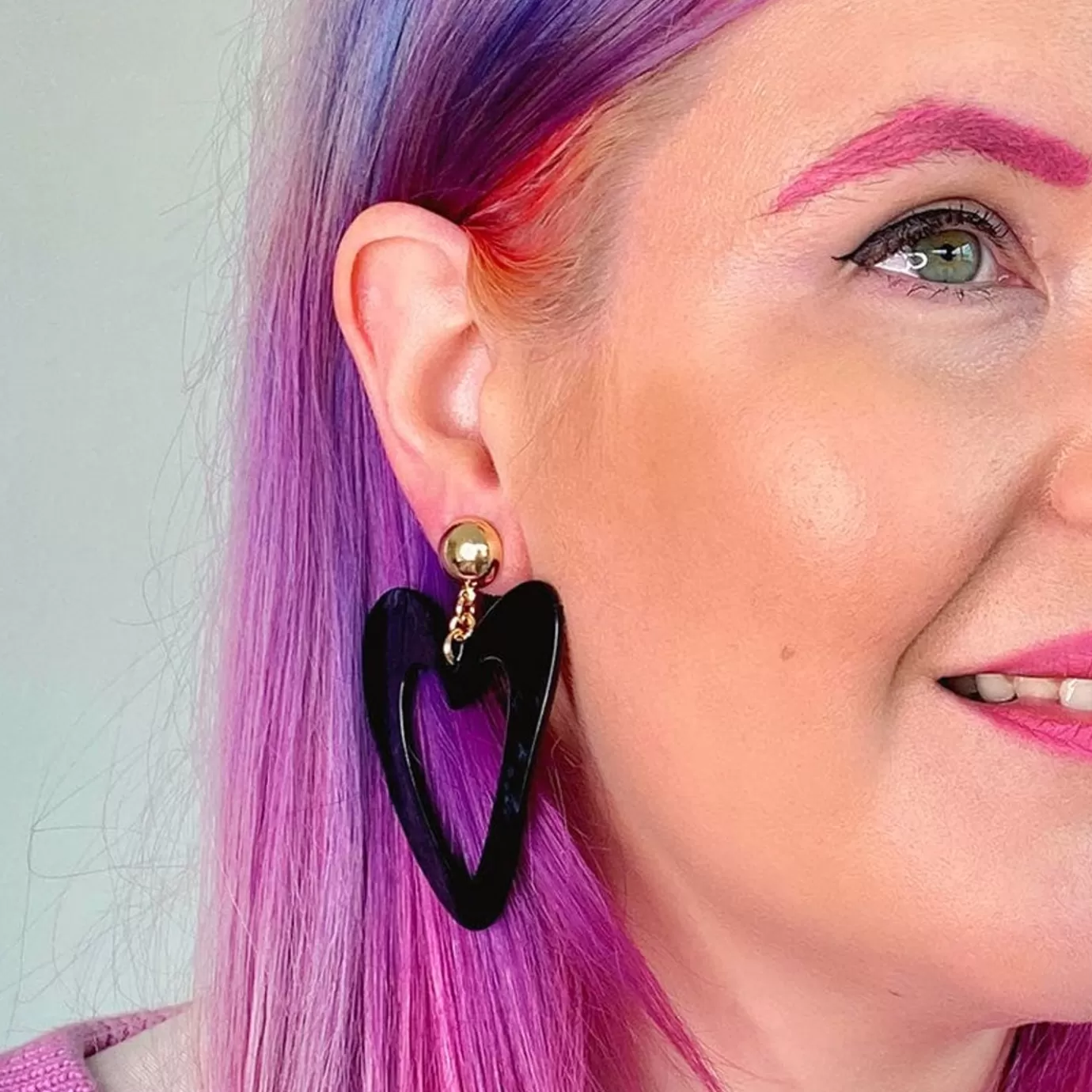 Erstwilder Statement Ripple Resin Heart Drop Earrings - Black* Essential Earrings
