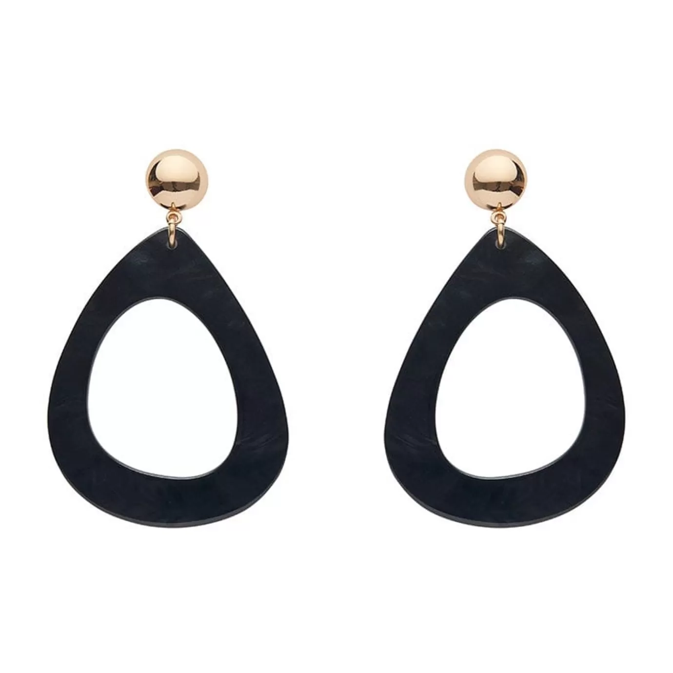 Erstwilder Statement Ripple Resin Tear Drop Earrings - Black* Essential Earrings