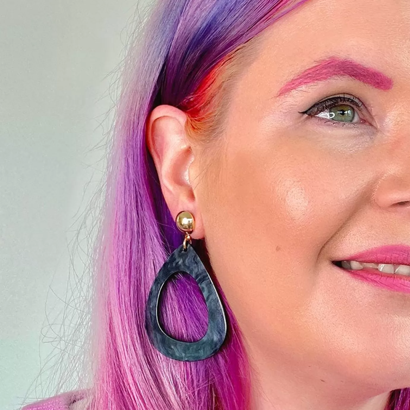 Erstwilder Statement Ripple Resin Tear Drop Earrings - Black* Essential Earrings