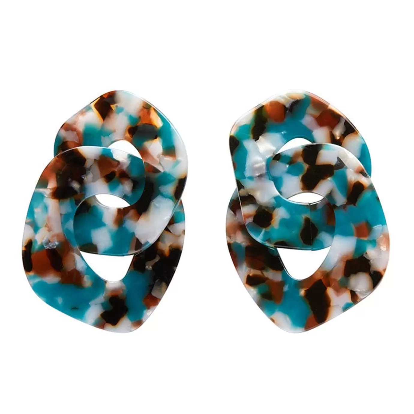 Erstwilder Statement Tort Chunky Chain Earrings - Blue* Essential Earrings
