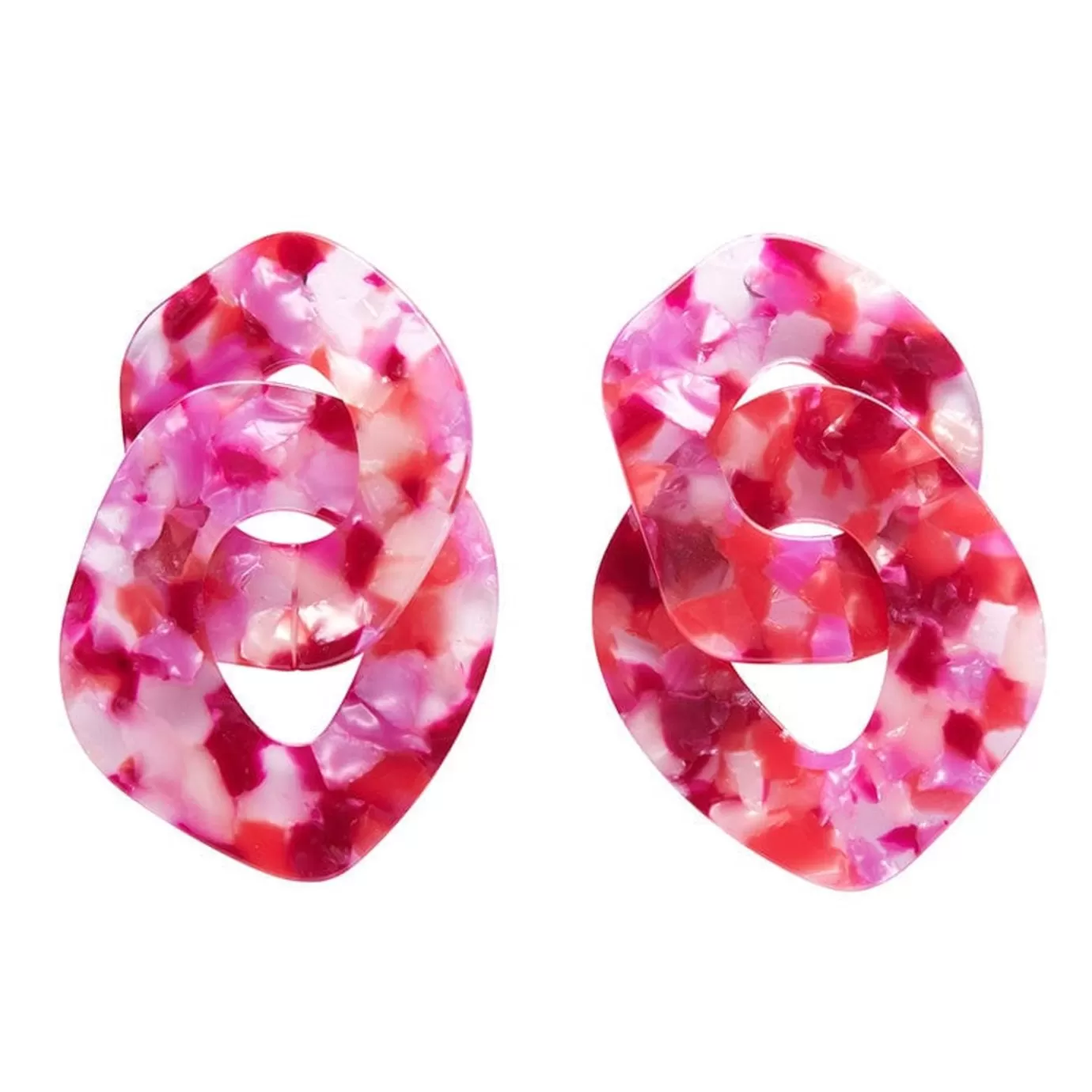 Erstwilder Statement Tort Chunky Chain Earrings - Pink* Essential Earrings