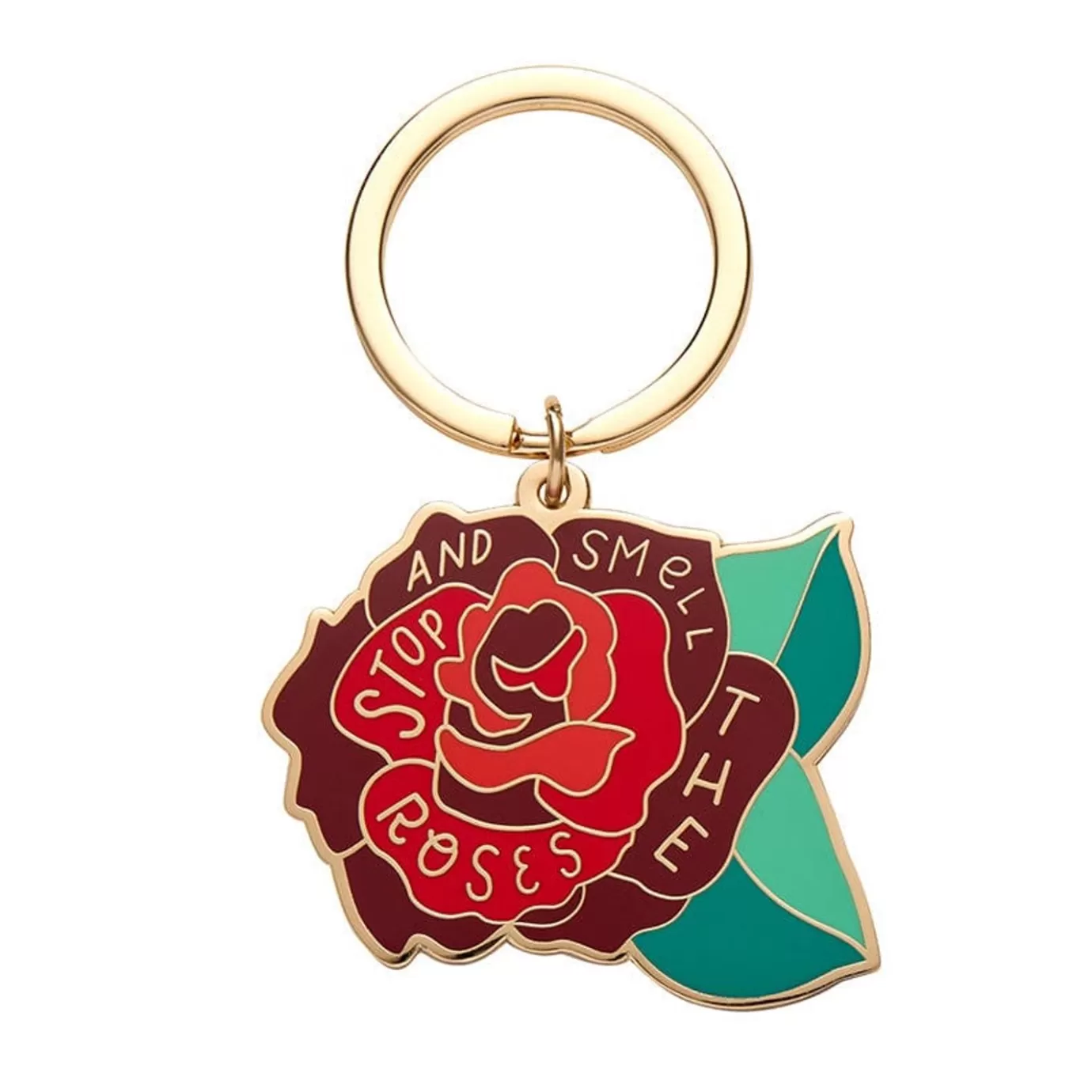 Erstwilder Stop And Smell The Roses Enamel Key Charm* Enamel Key Rings