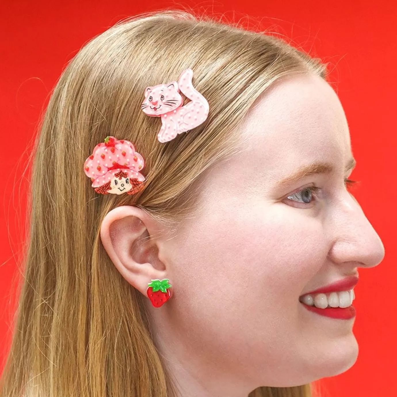 Erstwilder Strawberries And Custard Hair Clips Set - 2 Piece* Hair Clips & Claws
