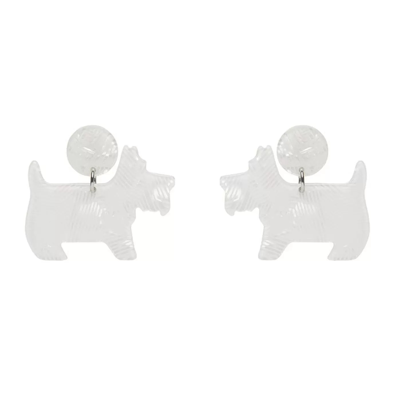 Erstwilder Terrier Textured Resin Drop Earrings - White* Essential Earrings