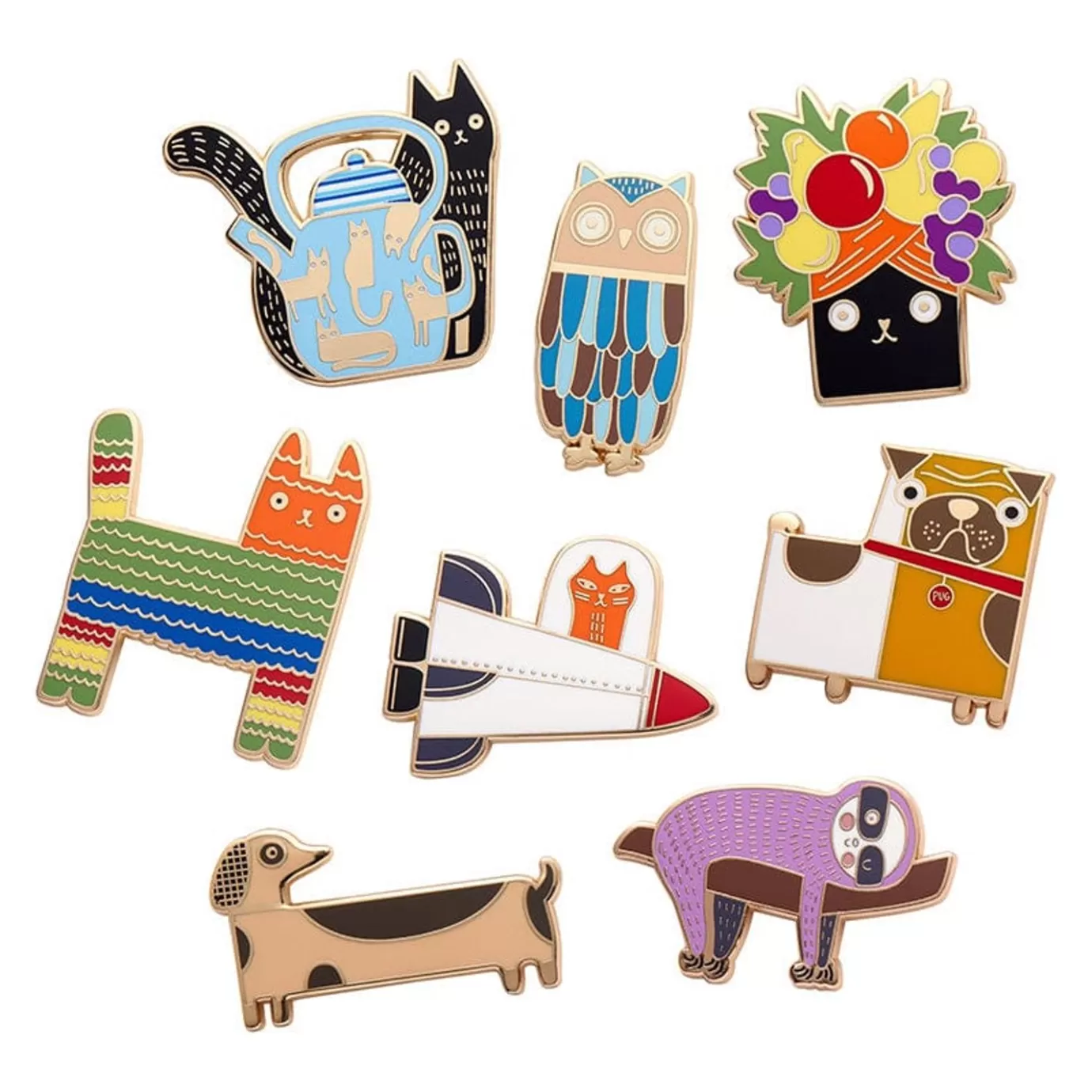 Erstwilder Terry Runyan Pin Pack - 8 Piece* Enamel Pins