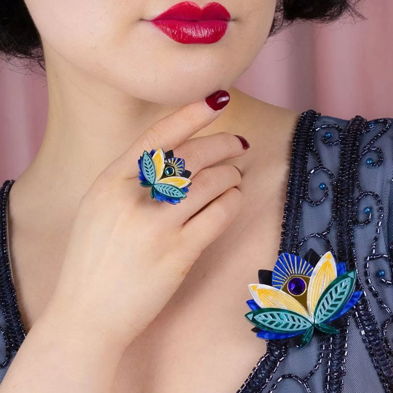 Erstwilder The Blue Lotus Brooch* Brooches