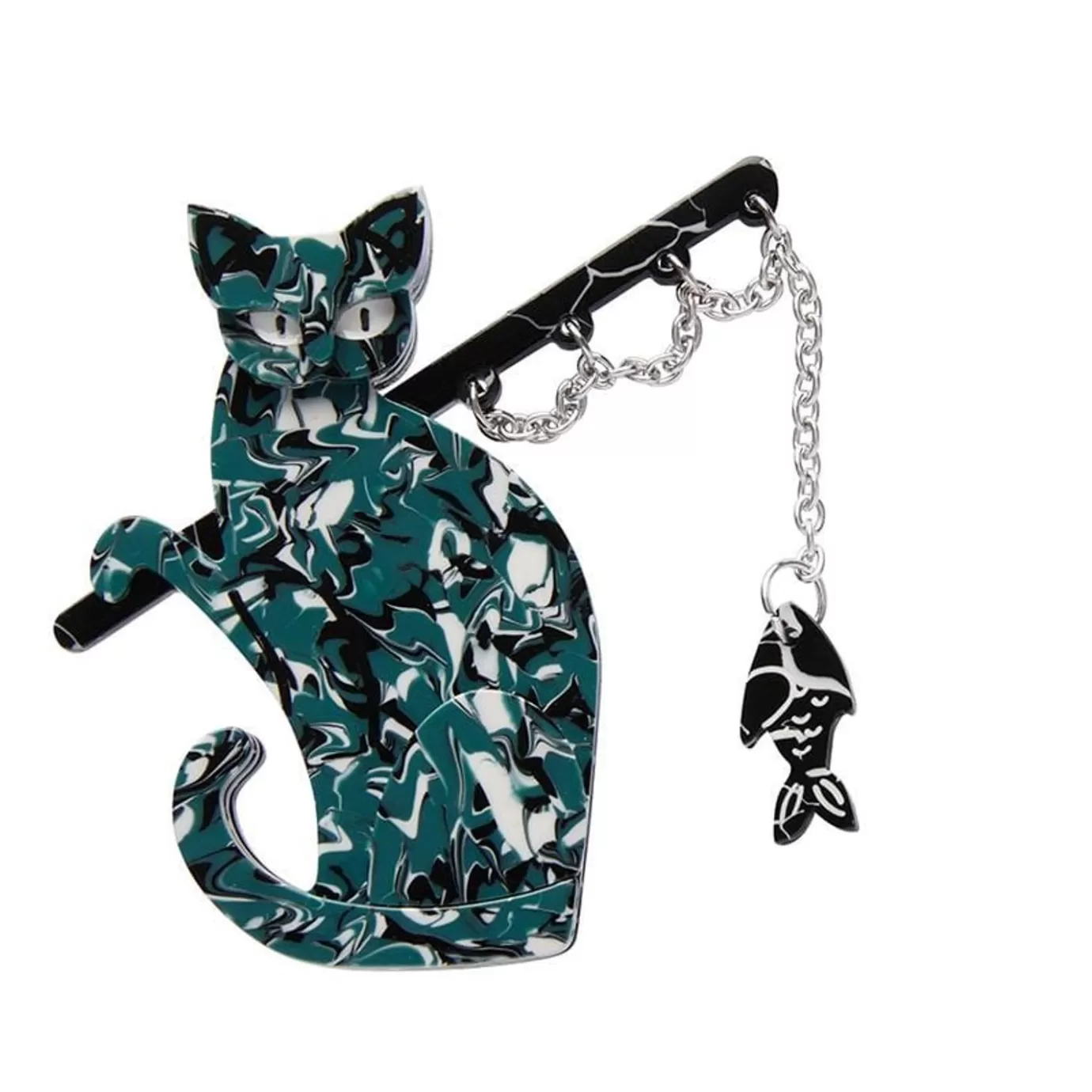 Erstwilder The Famous Fishing Cat Brooch* Brooches