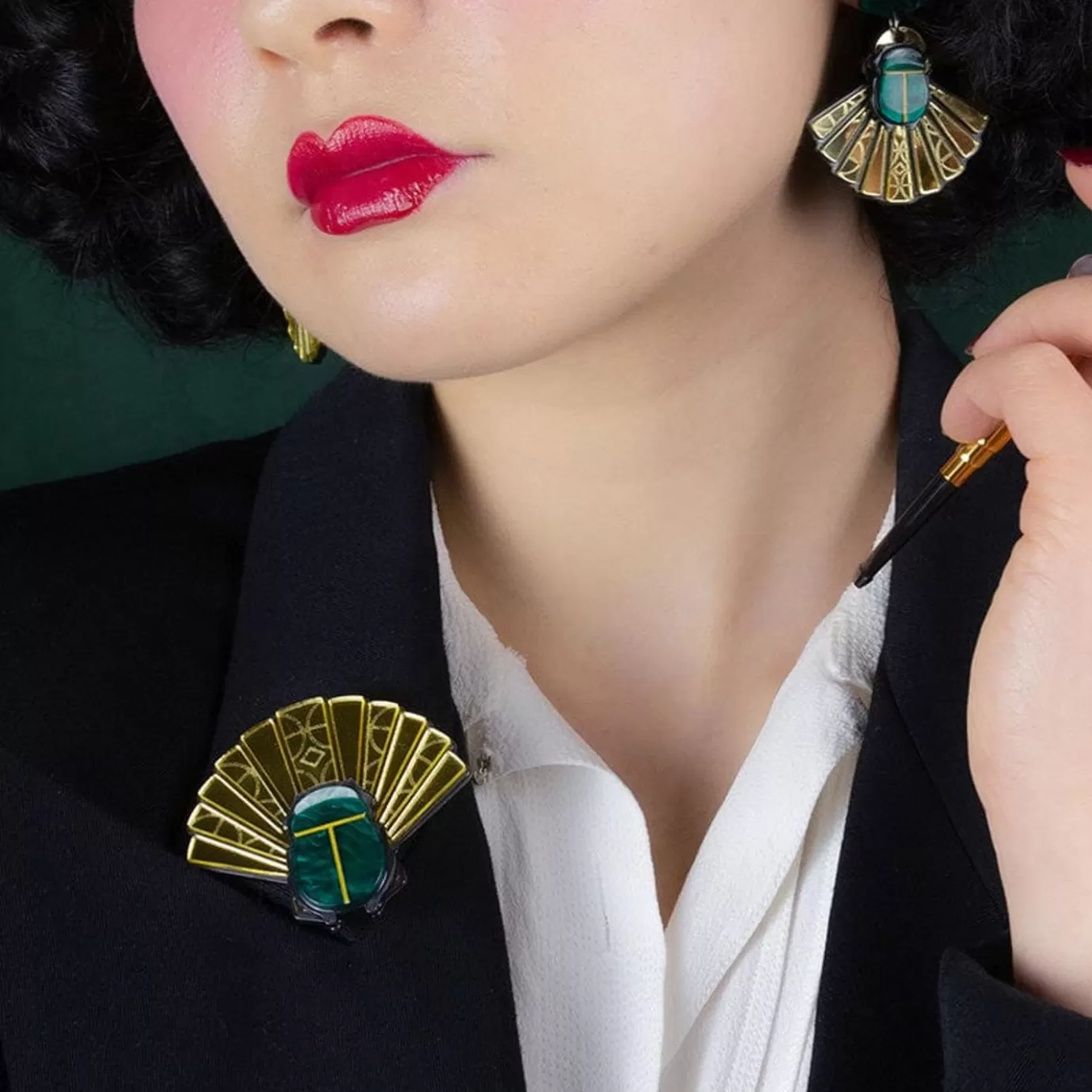 Erstwilder The Heart Of Egypt Scarab Brooch* Brooches