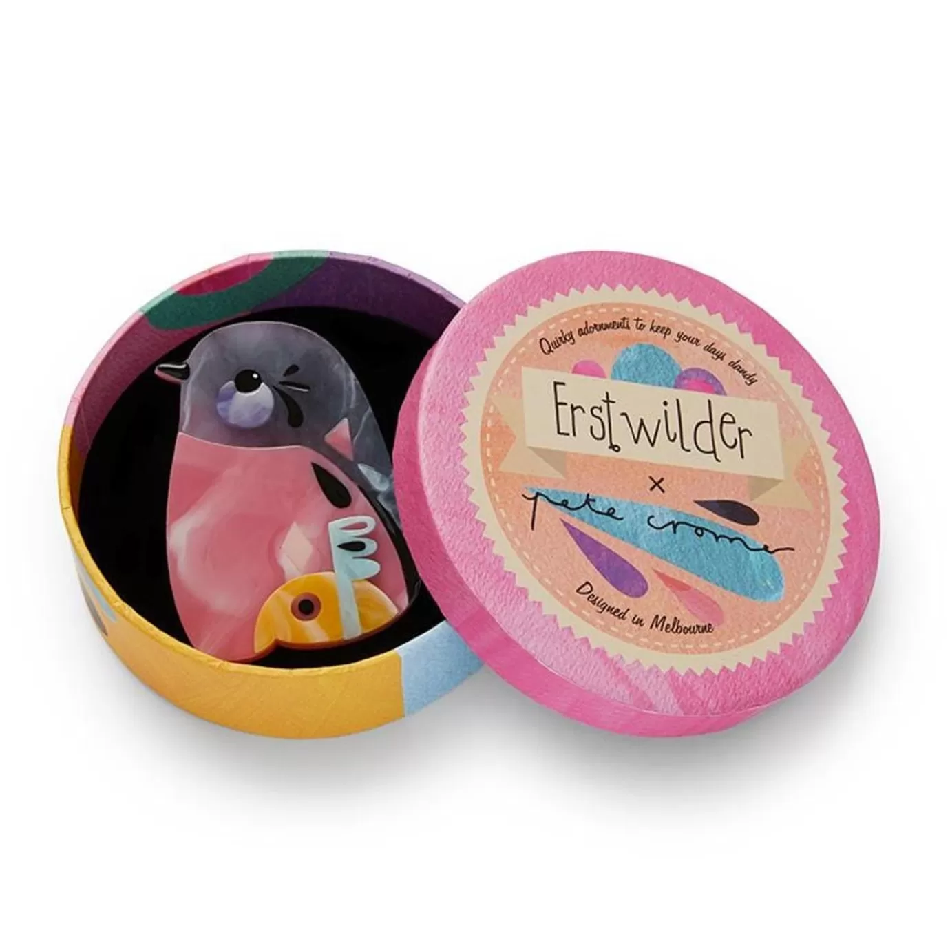 Erstwilder The Perky Pink Robin* Brooches