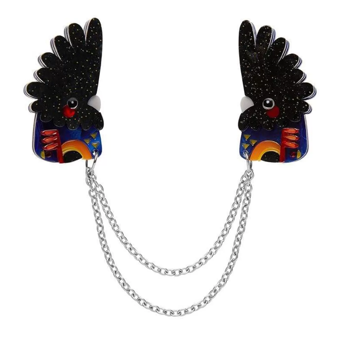 Erstwilder The Rare Red-Tail Cockatoo Cardigan Clips* Brooches
