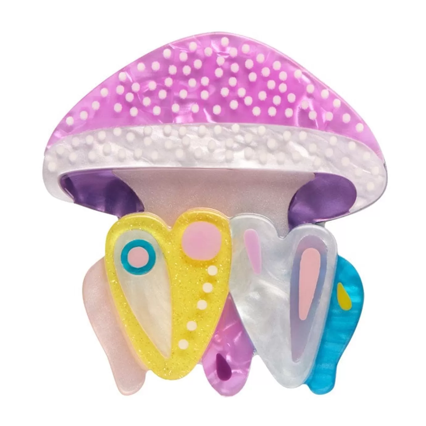 Erstwilder The Whimsical White Spotted Jellyfish Brooch* Brooches