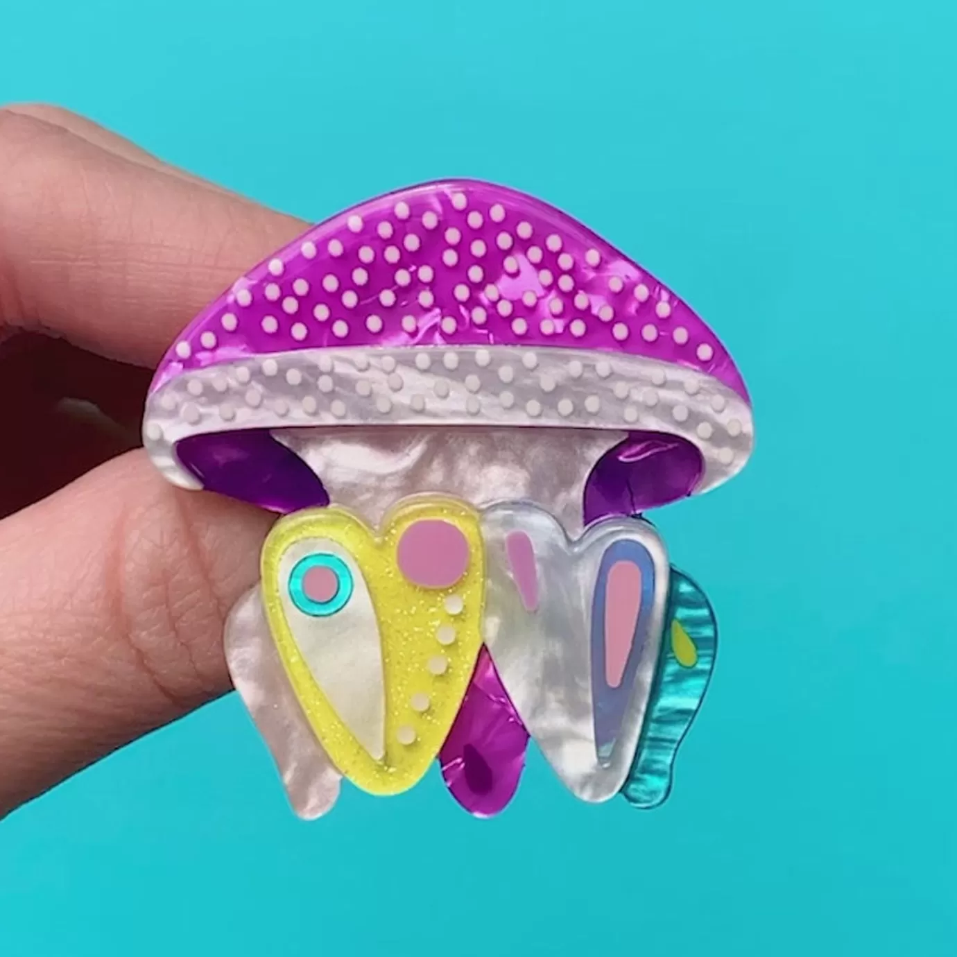 Erstwilder The Whimsical White Spotted Jellyfish Brooch* Brooches