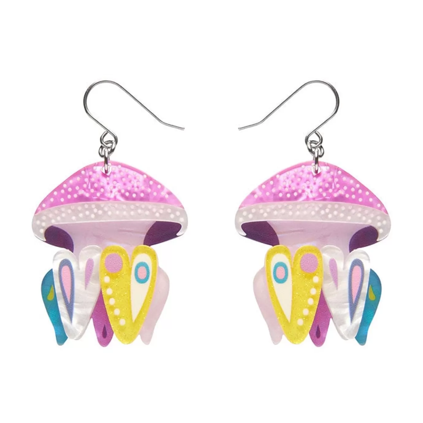 Erstwilder The Whimsical White Spotted Jellyfish Drop Earrings* Earrings