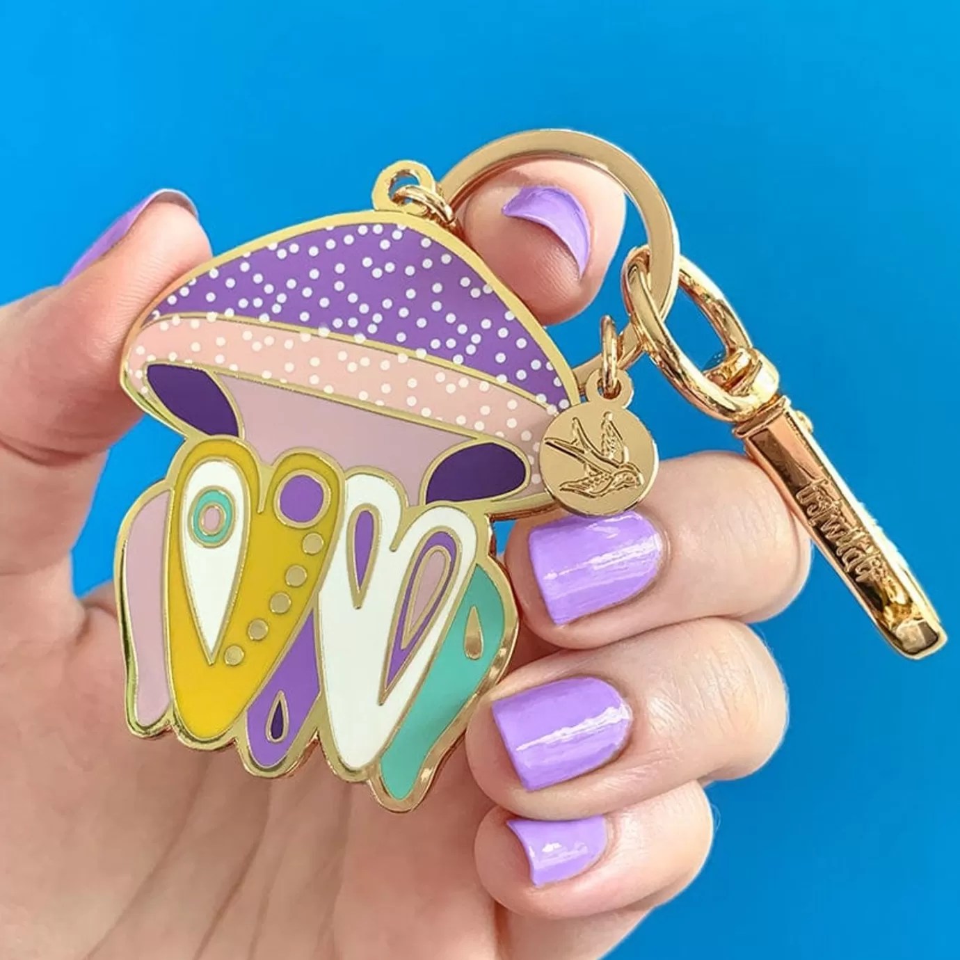 Erstwilder The Whimsical White Spotted Jellyfish Enamel Key Ring* Enamel Key Rings