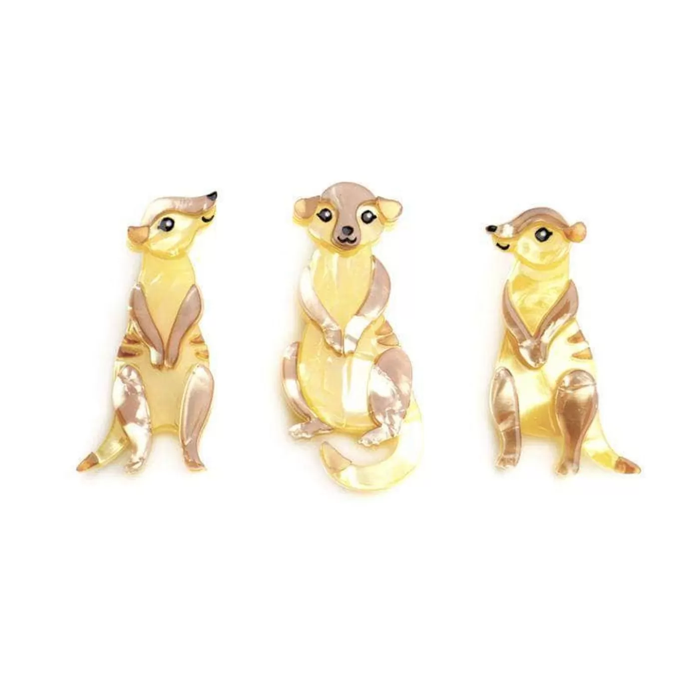 Erstwilder Three'S A Manner Meerkat Brooch Set* Brooches