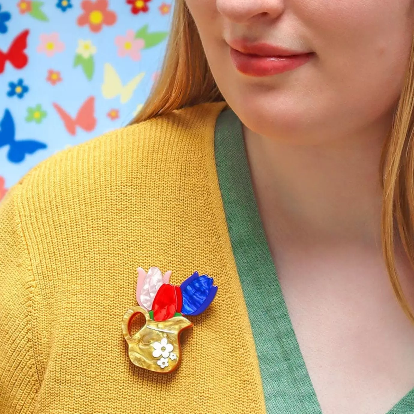 Erstwilder Trio Of Tulips Brooch* Brooches