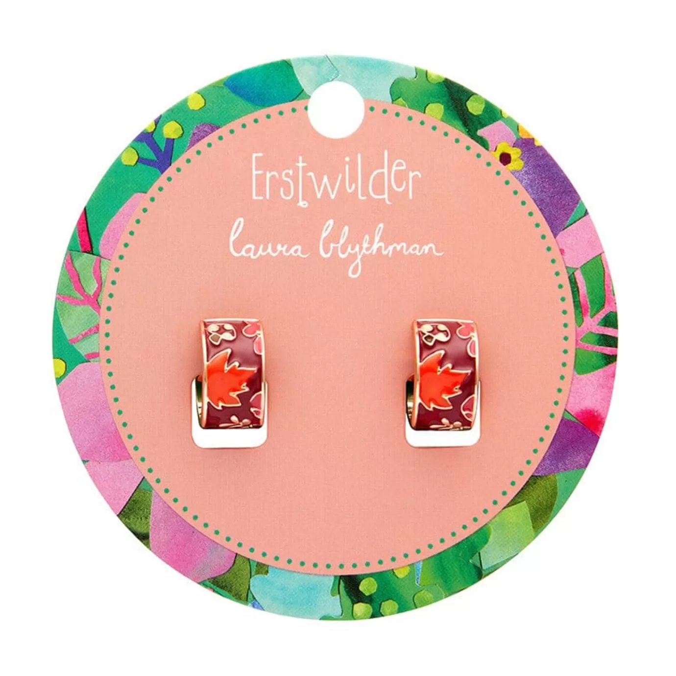 Erstwilder Turn A New Leaf Enamel Huggie Earrings* Enamel Earrings