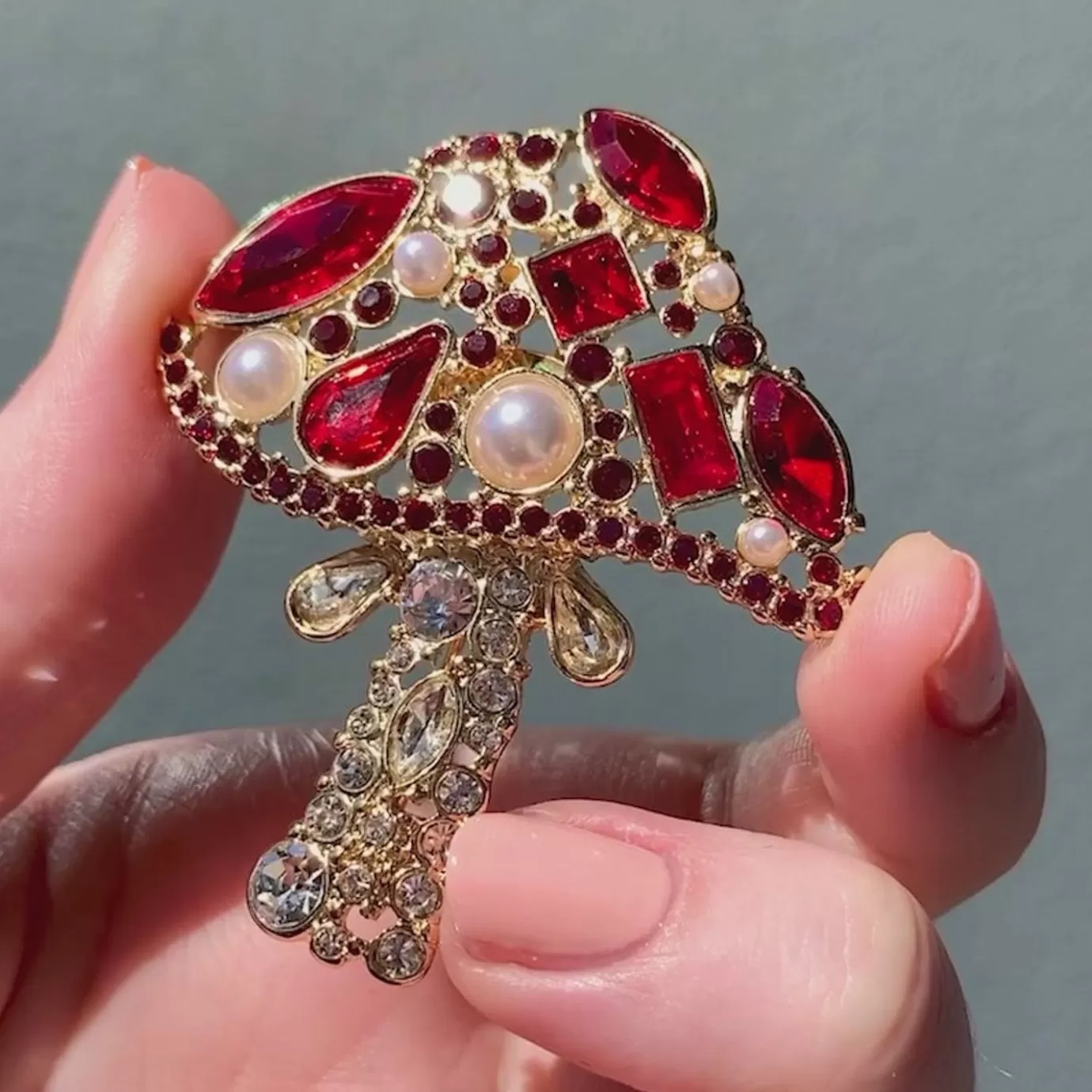 Erstwilder Well Spotted Stone Set Crystal Brooch* Brooches