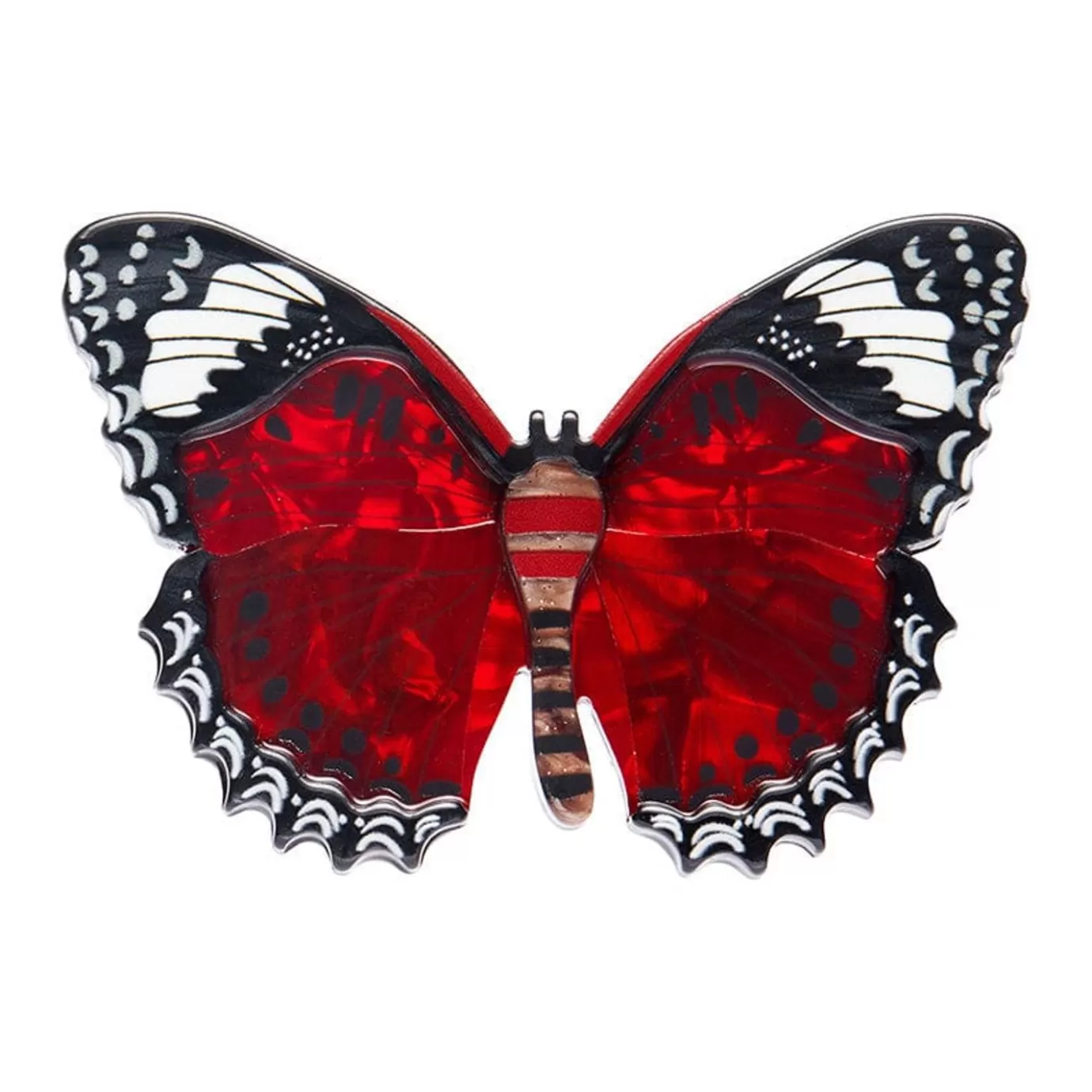 Erstwilder Wings Laced In Red Brooch* Brooches