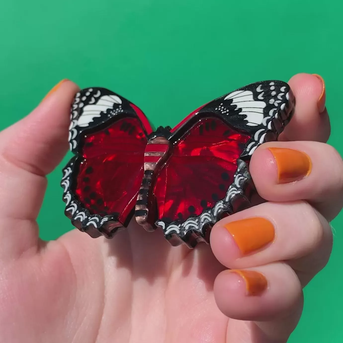 Erstwilder Wings Laced In Red Brooch* Brooches