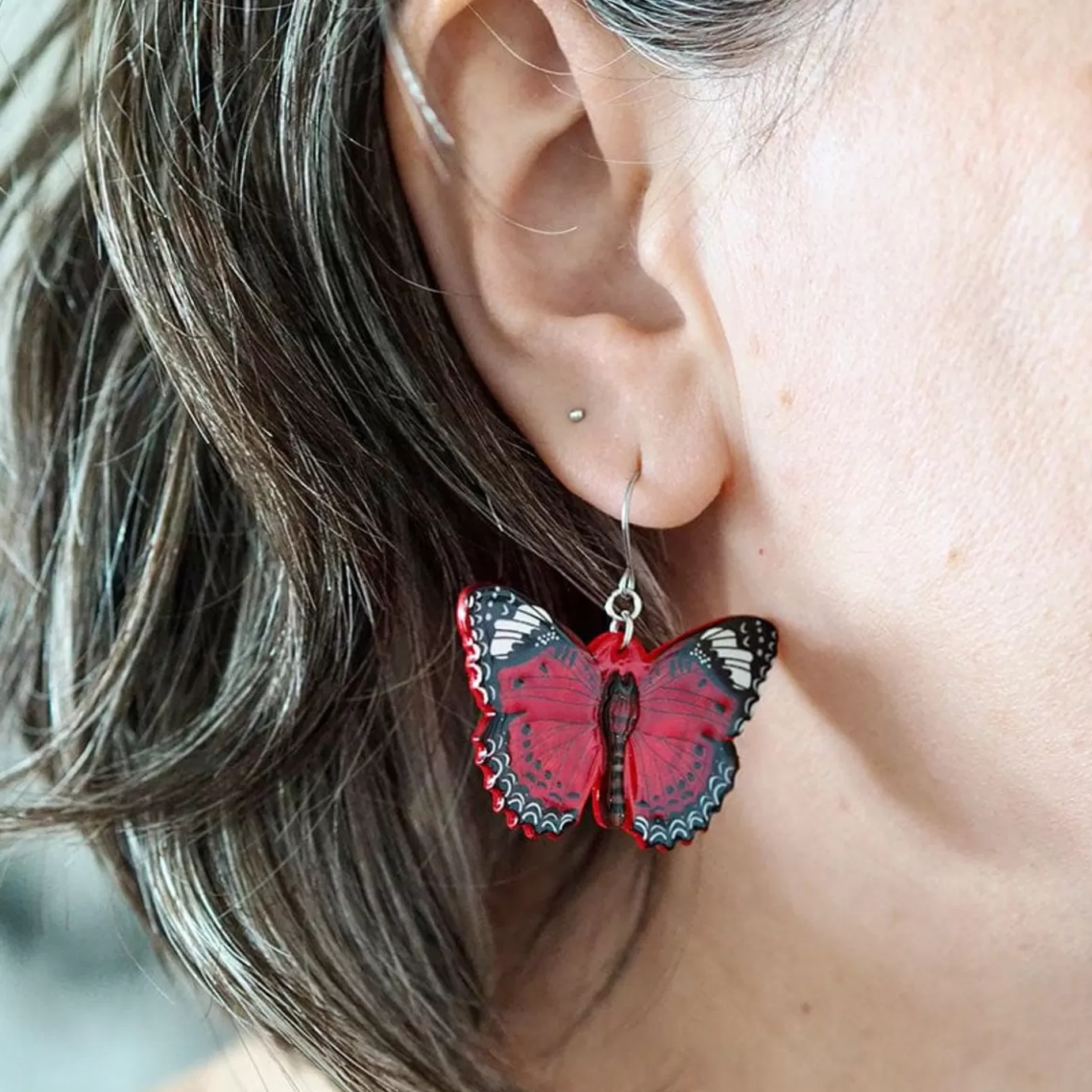 Erstwilder Wings Laced In Red Earrings* Earrings