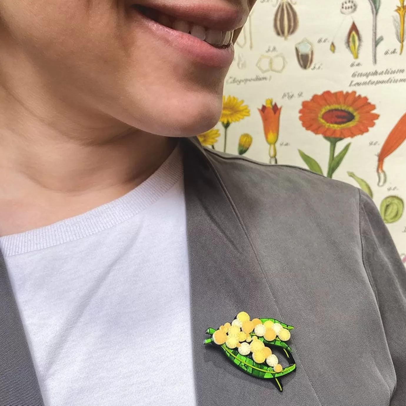 Erstwilder Woven Wattle Mini Brooch* Brooches